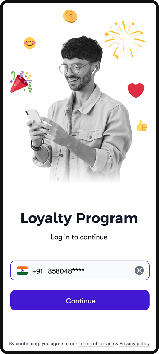 point-based loyalty program login add phone